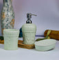 Tea Green Shade Ceramic Bathroom Set – 3-Piece Elegant Bathroom Accessories