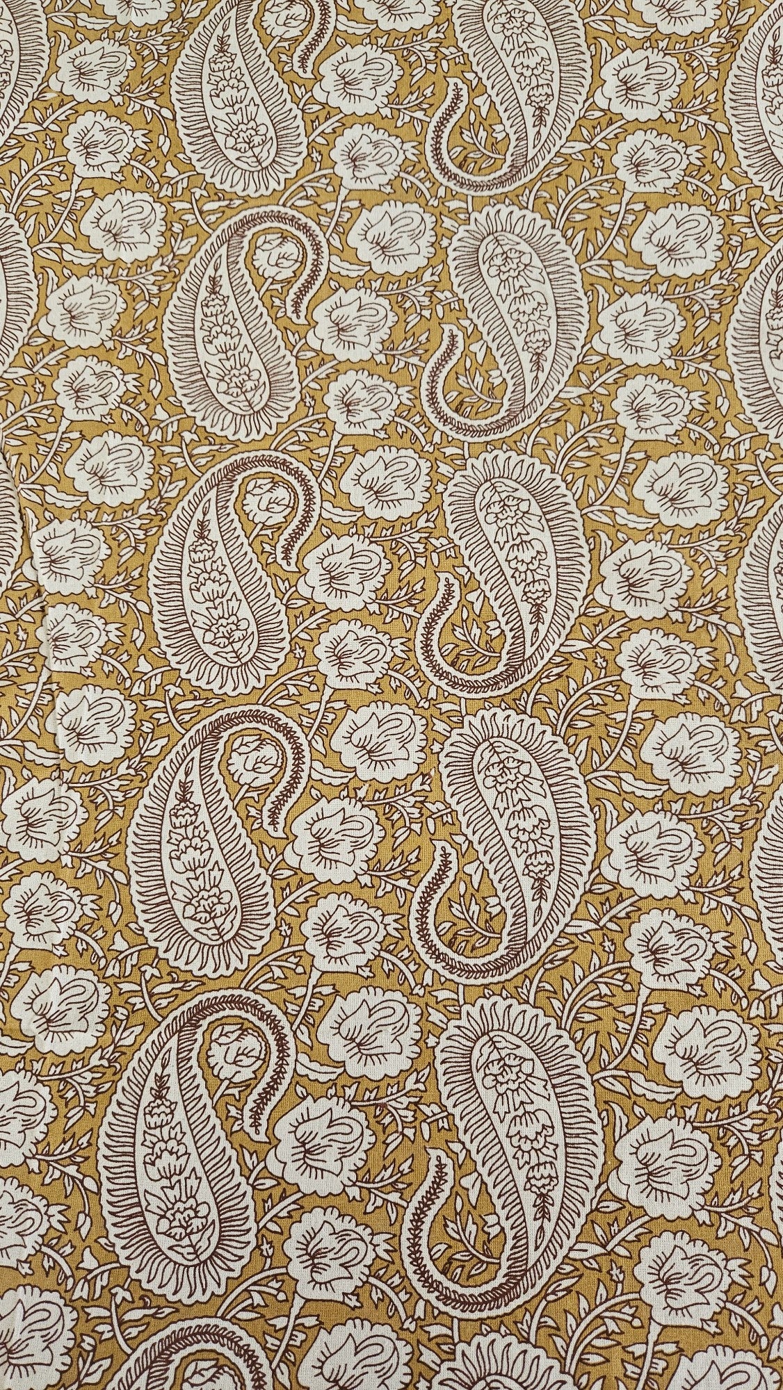Beige Floral Double Bedsheet with 2 Pillow Cover