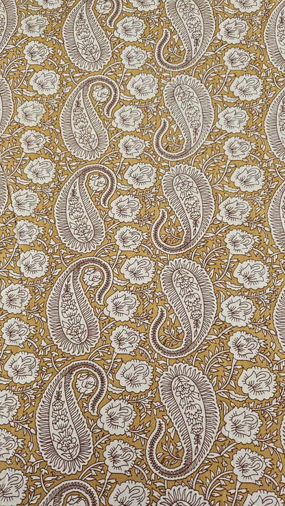 Beige Floral Double Bedsheet with 2 Pillow Cover