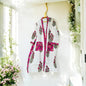 Pink and Black Floral White Handblock Bathrobe – 100% Cotton, Stylish and Comfortable