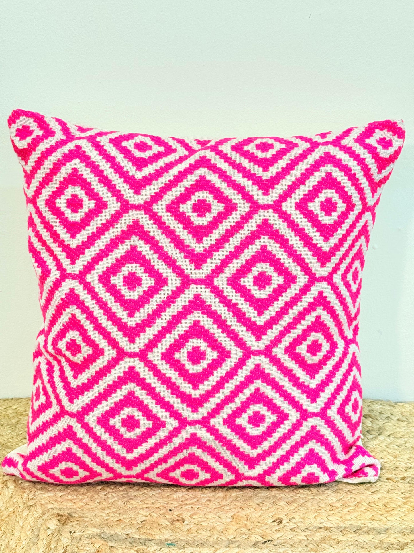 Pink Embroidery Jacquard Cotton Decorative Cushion Cover –  Elegant Cushion Covers