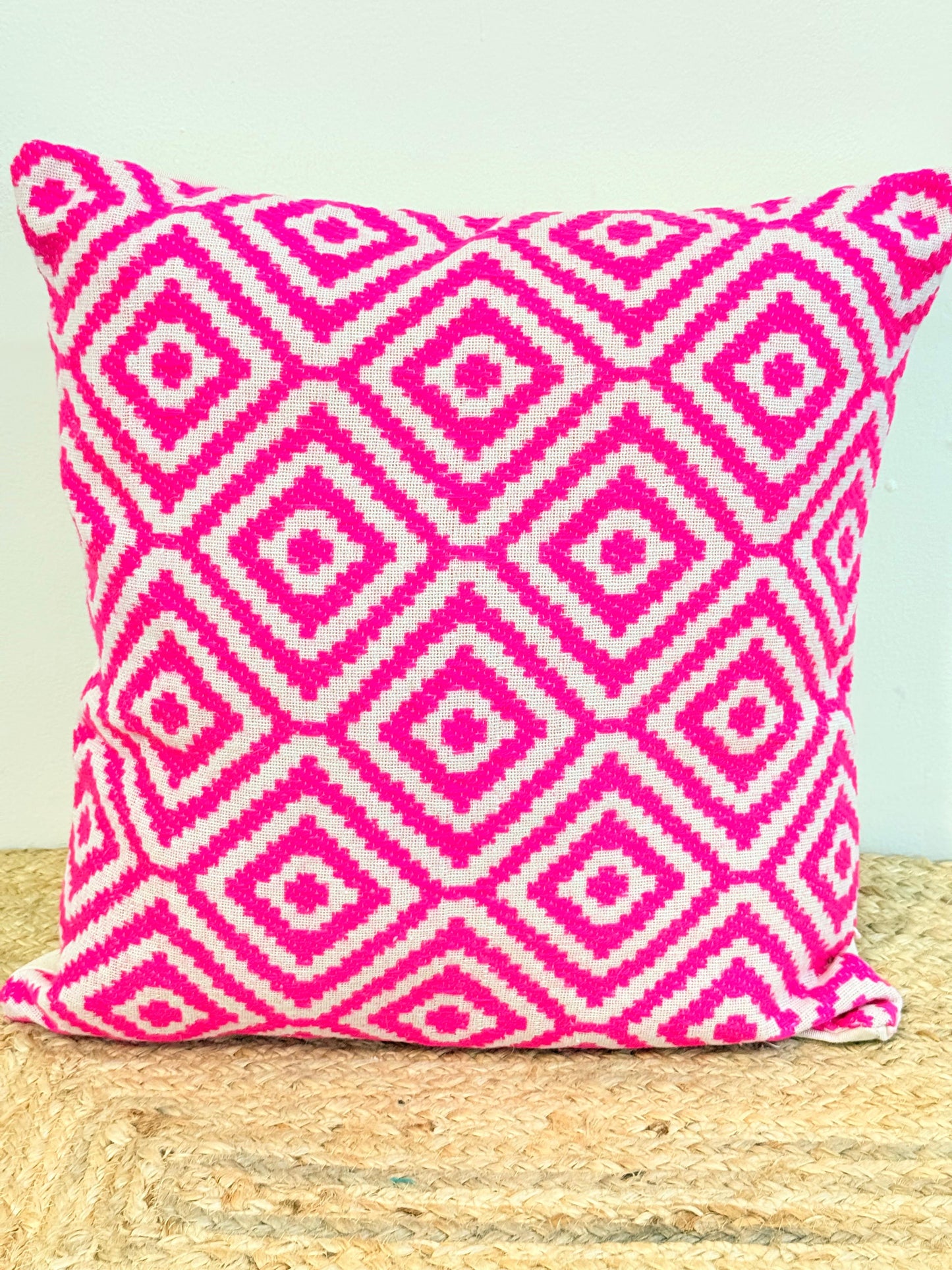Pink Embroidery Jacquard Cotton Decorative Cushion Cover –  Elegant Cushion Covers