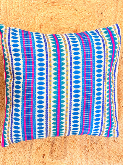 Pastel Blue Jacquard Cotton Decorative Cushion Cover – Elegant Throw Pillow Cover