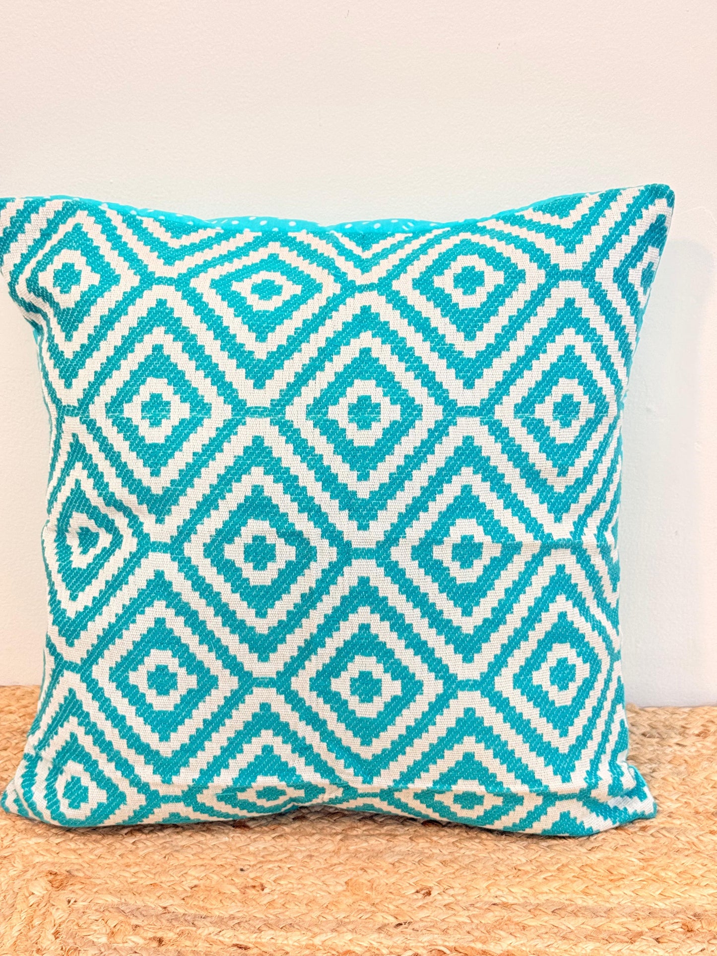 Blue Embroidery Jacquard Cotton Cushion Covers – Elegant Decorative Throw Pillow Covers