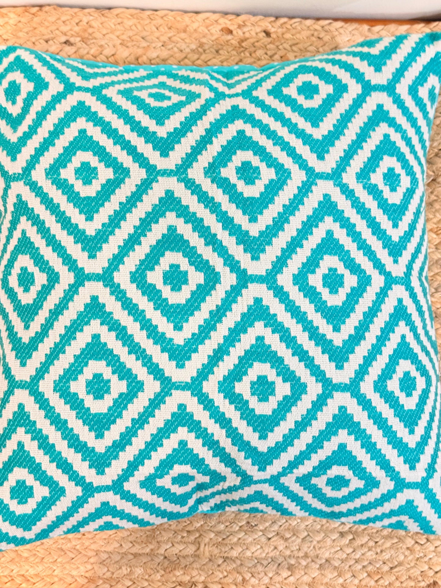 Blue Embroidery Jacquard Cotton Cushion Covers – Elegant Decorative Throw Pillow Covers
