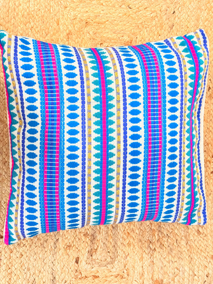 Pastel Blue Jacquard Cotton Decorative Cushion Cover – Elegant Throw Pillow Cover