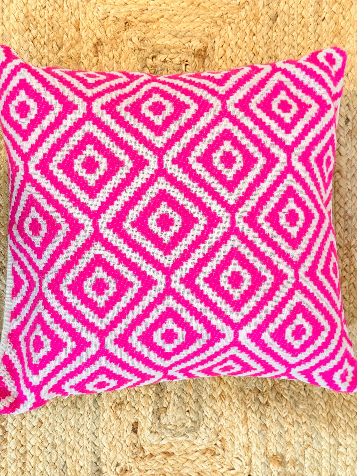 Pink Embroidery Jacquard Cotton Decorative Cushion Cover –  Elegant Cushion Covers
