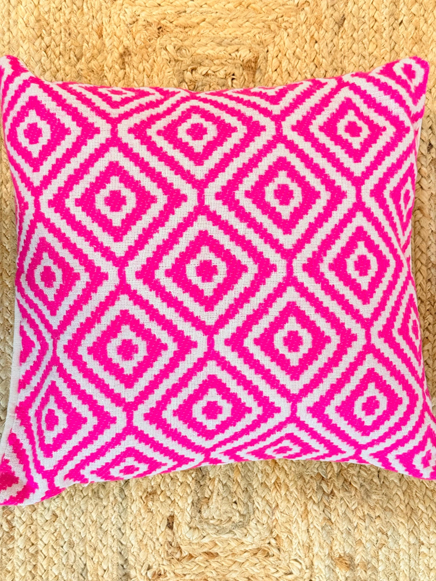 Pink Embroidery Jacquard Cotton Decorative Cushion Cover –  Elegant Cushion Covers