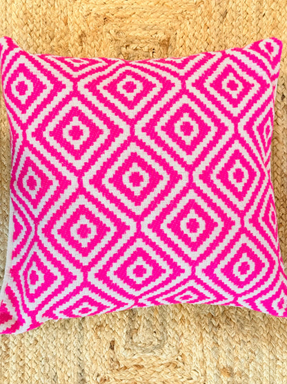Pink Embroidery Jacquard Cotton Decorative Cushion Cover –  Elegant Cushion Covers