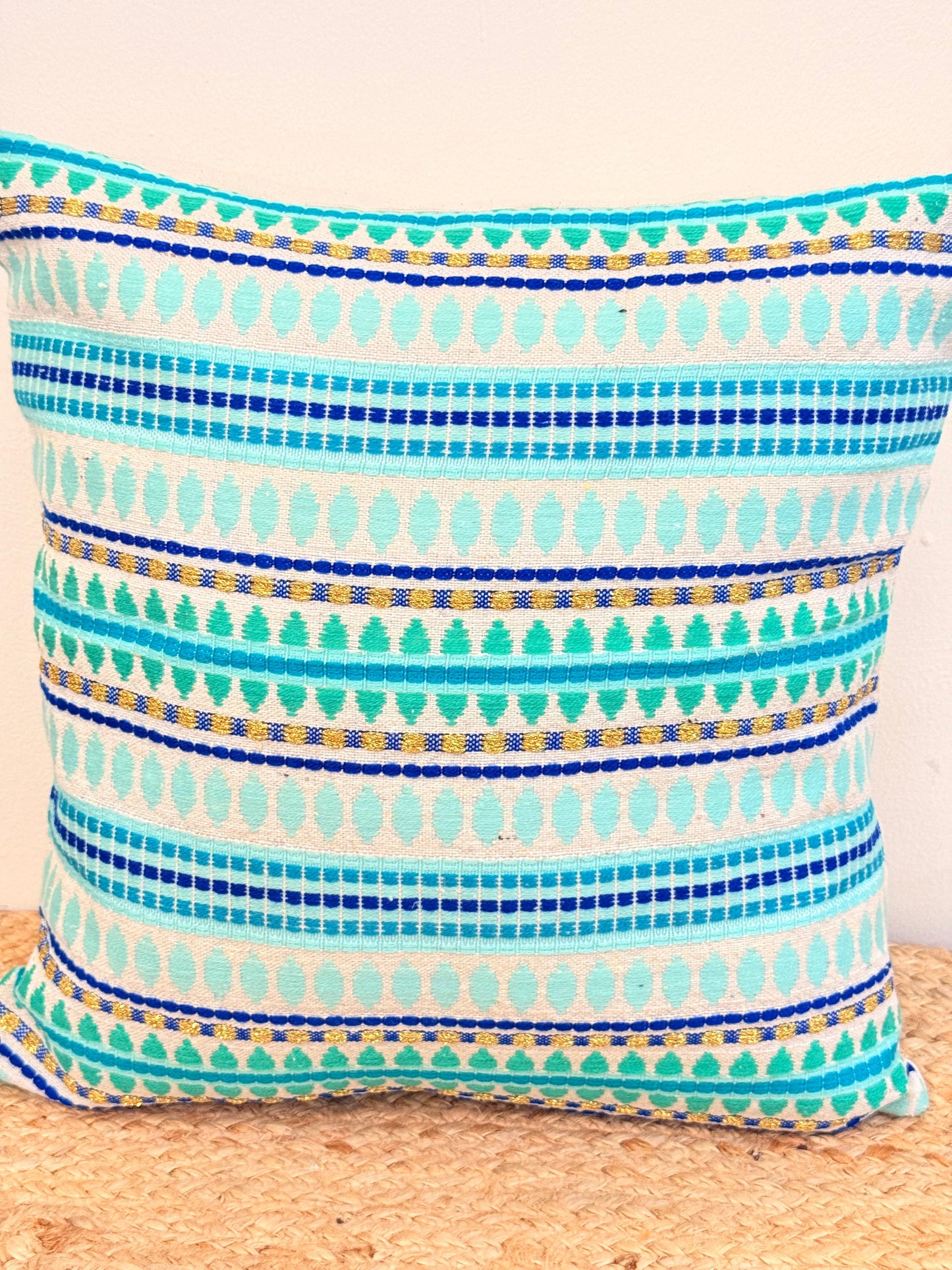 Jacquard Blue Cotton Cushion Covers –  Elegant Decorative Pillow Covers
