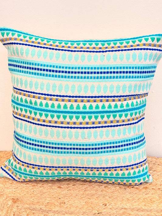 Jacquard Blue Cotton Cushion Covers –  Elegant Decorative Pillow Covers