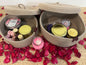 Beige Jute Organizer with Cap – Set of 2 Covered Storage Baskets