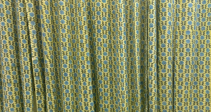 Handblock Green Curtain Set of 2 (7 Feet)