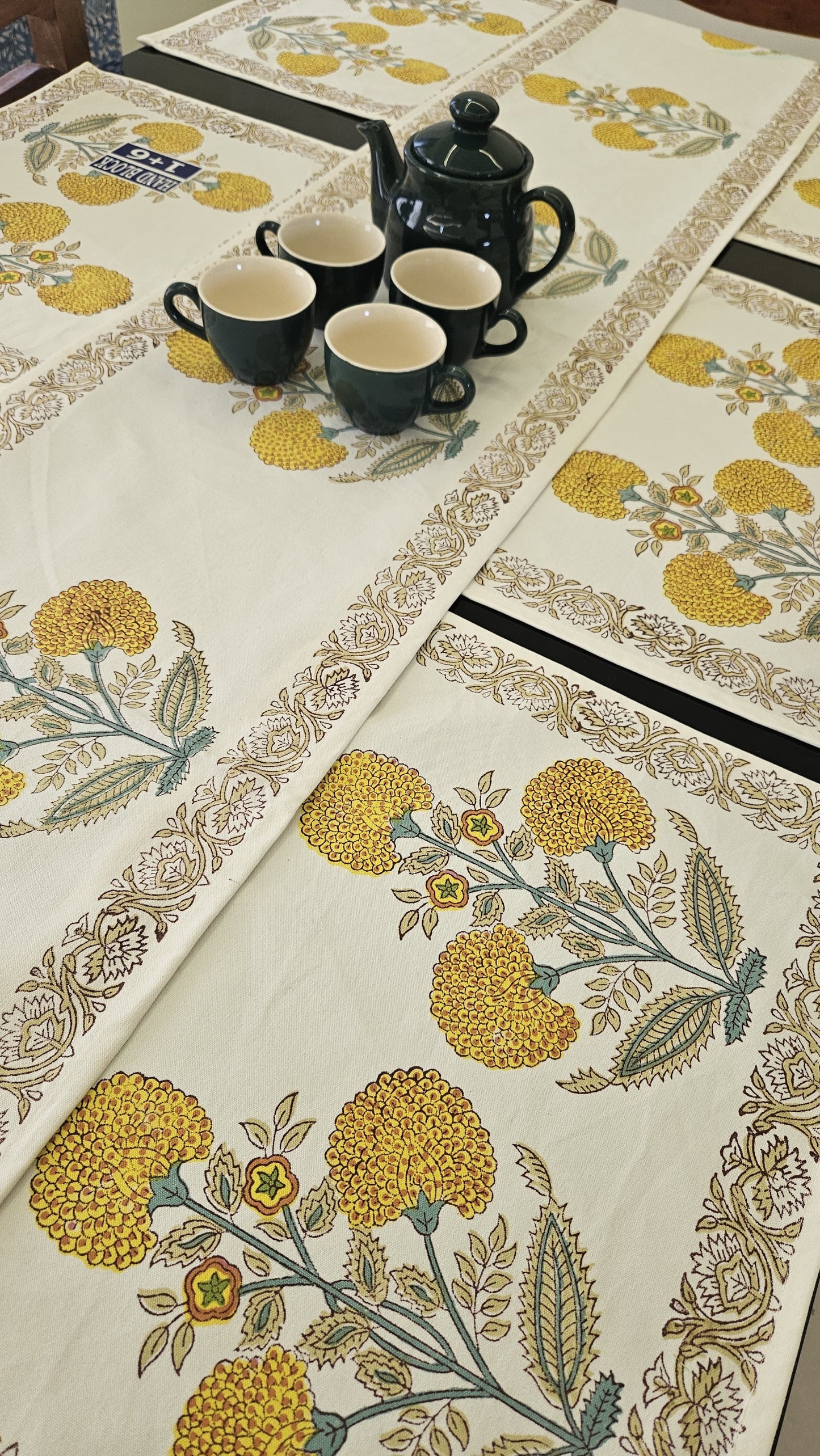 Handblock Table Runner and Mat 6+1