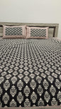 Black Barmeri Print Double Bedsheet with 2 Pillow Covers