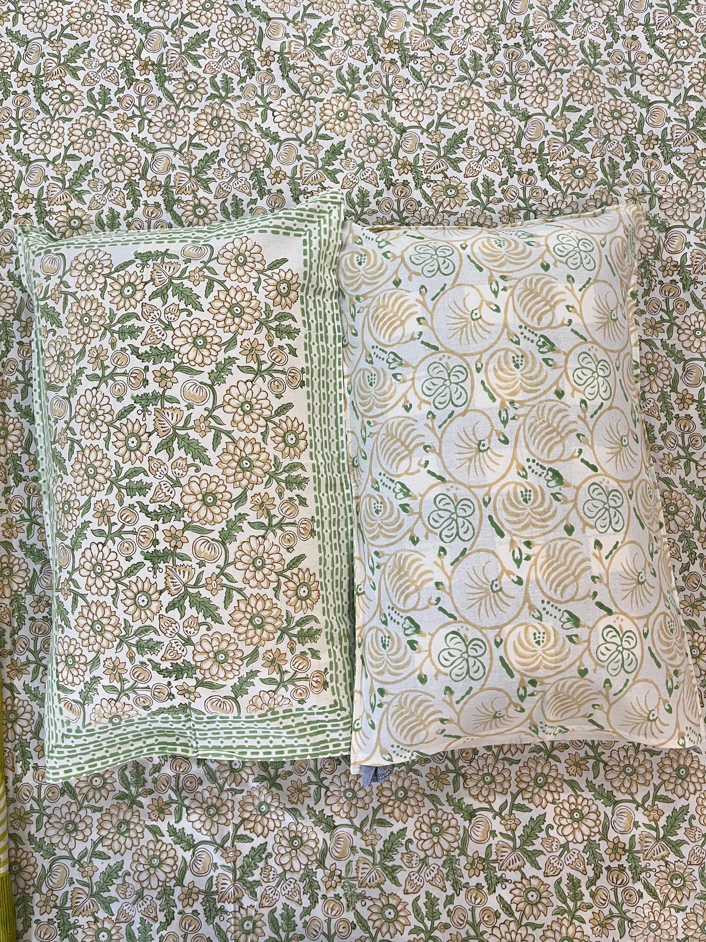 Handblock Printed Premium Floral Double Bedsheet