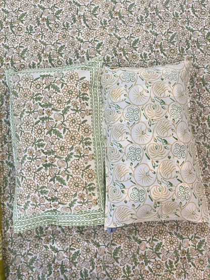 Handblock Printed Premium Floral Double Bedsheet