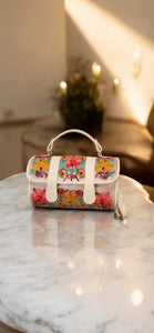 White Multicolor Floral Kashmiri Embroidery Sling Bag