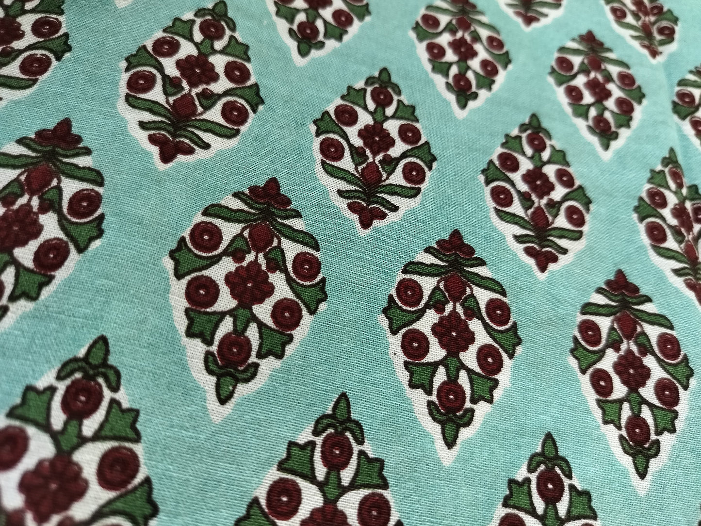 Green Floral Double Bedsheet with 2 Pillow Cover