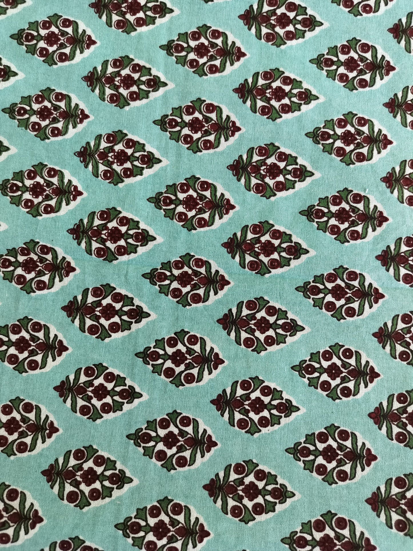 Green Floral Double Bedsheet with 2 Pillow Cover