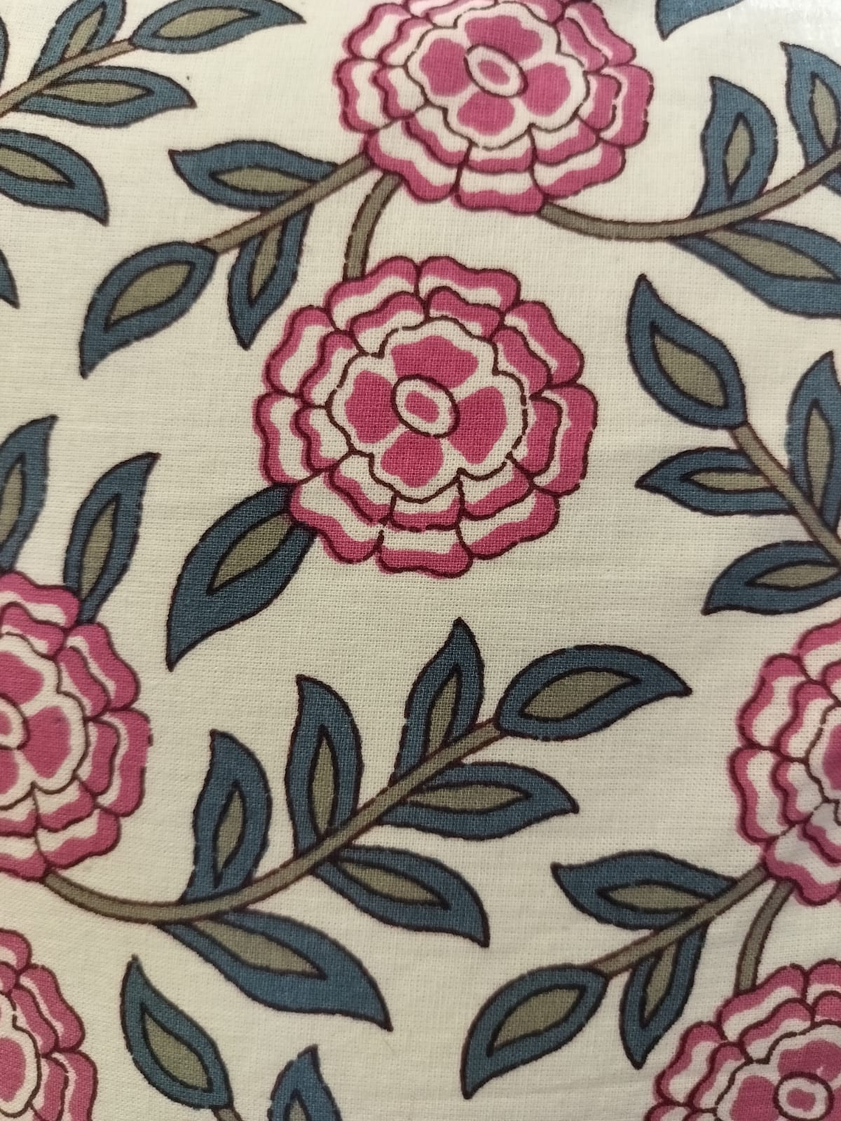 Green Pink Floral Quilted  Print Cushion Cover Set of 2