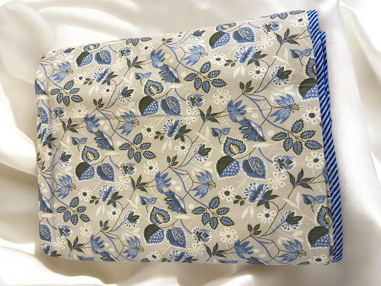 Blue Floral Cotton Single Dohar (Set of 2)