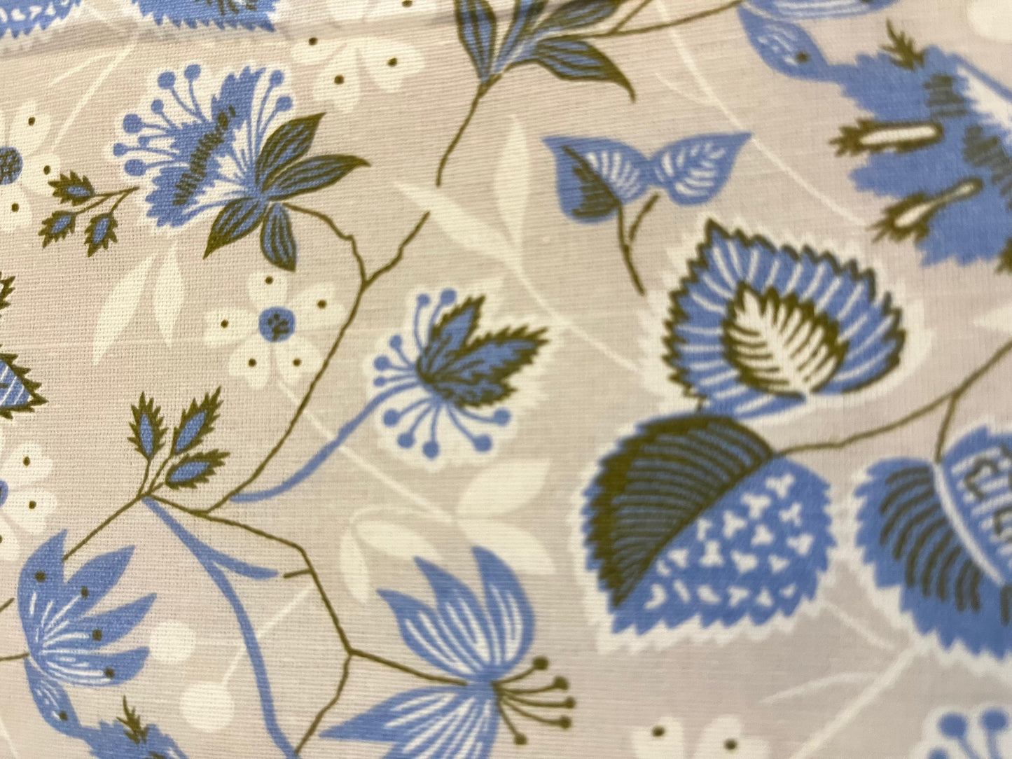 Blue Floral Cotton Single Dohar (Set of 2)