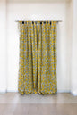 Yellow Floral Handblock Print Curtains
