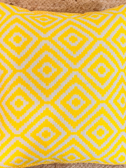 Yellow Decorative Jacquard Cushion Cover – Vibrant Accent for Elegant Home Décor