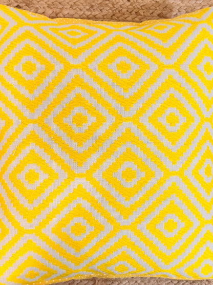 Yellow Decorative Jacquard Cushion Cover – Vibrant Accent for Elegant Home Décor