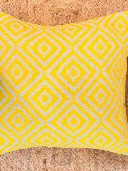 Yellow Decorative Jacquard Cushion Cover – Vibrant Accent for Elegant Home Décor