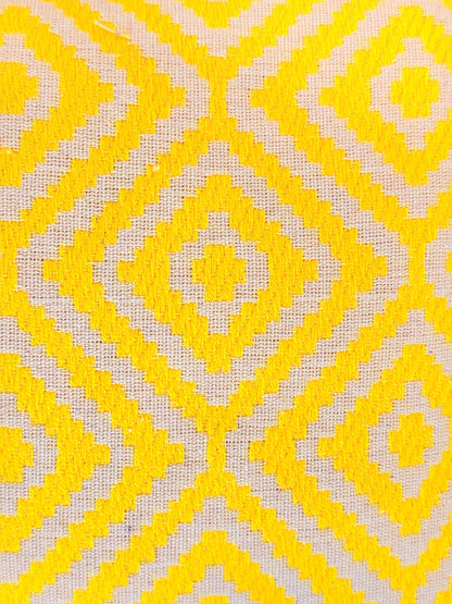 Yellow Decorative Jacquard Cushion Cover – Vibrant Accent for Elegant Home Décor