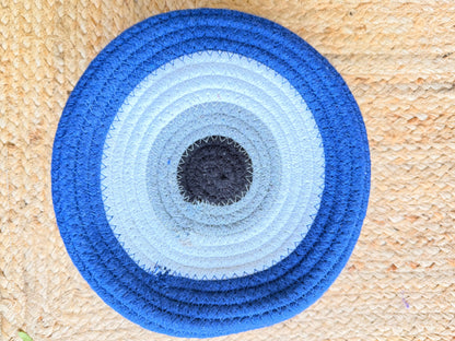 Evil Eye White and Blue Table Organizer – Stylish Desk Organizer for Home & Dressing Table