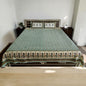 Green Floral Double Bedsheet with 2 Pillow Cover