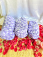 Purple and White Floral  Handblock Travel  Pouch Organizer  Set of 3