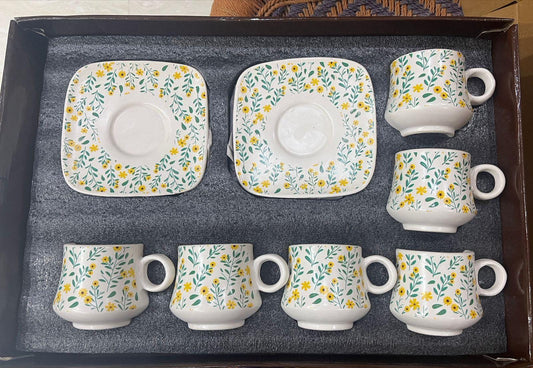 Green Cup and Saucers