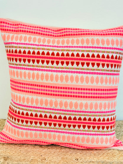 Pastel Pink Jacquard Cotton Cushion Covers –  Elegant Decorative Pillow Covers