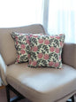 Green Pink Floral Quilted  Print Cushion Cover Set of 2