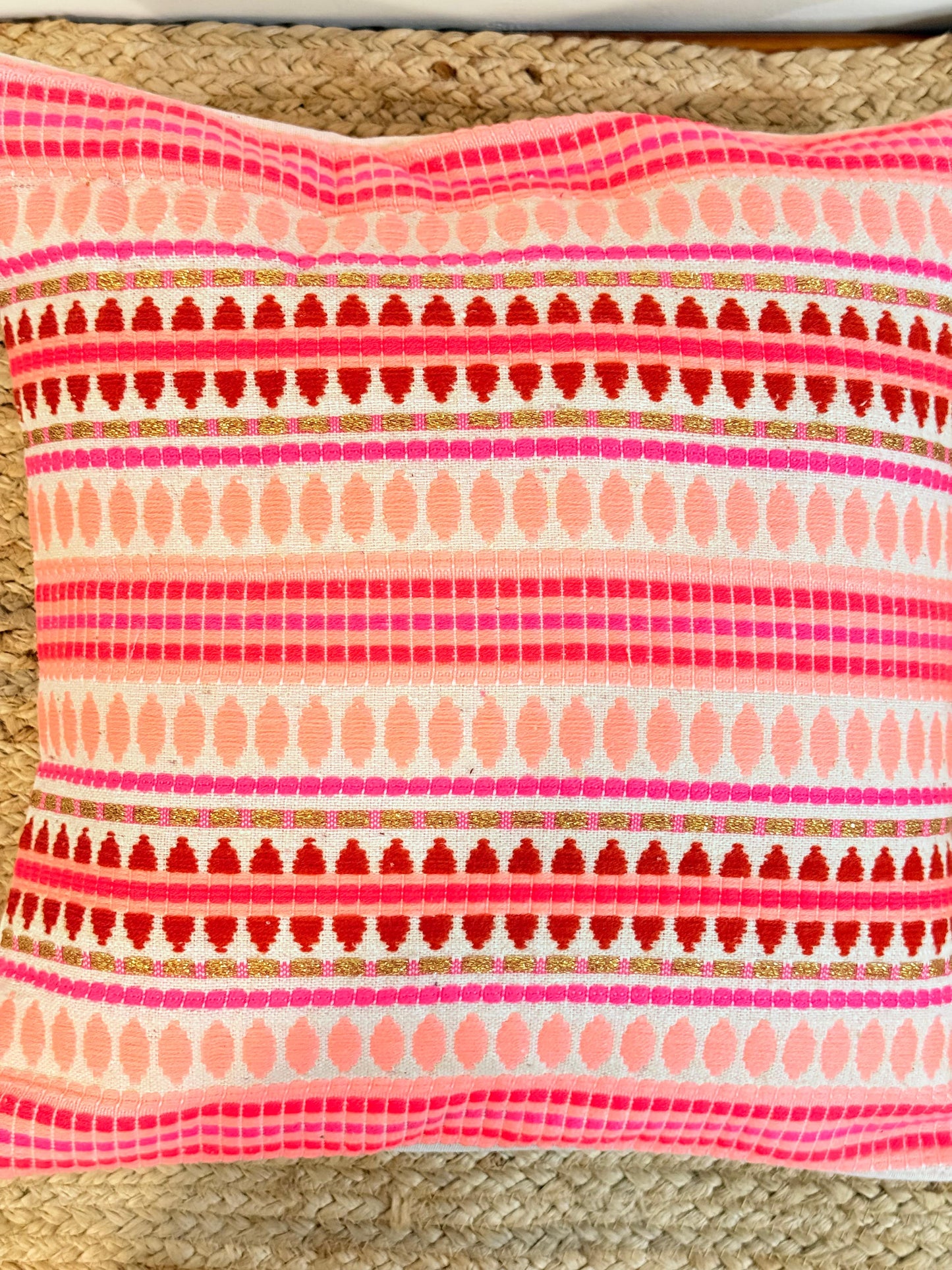 Pastel Pink Jacquard Cotton Cushion Covers –  Elegant Decorative Pillow Covers