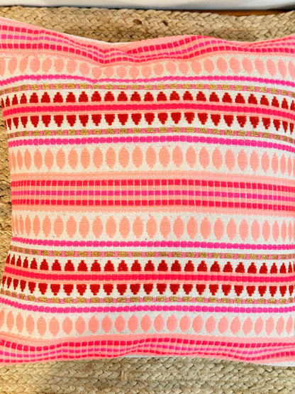 Pastel Pink Jacquard Cotton Cushion Covers –  Elegant Decorative Pillow Covers