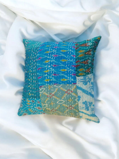 Silk Patchwork Cushion Cover Set of 2