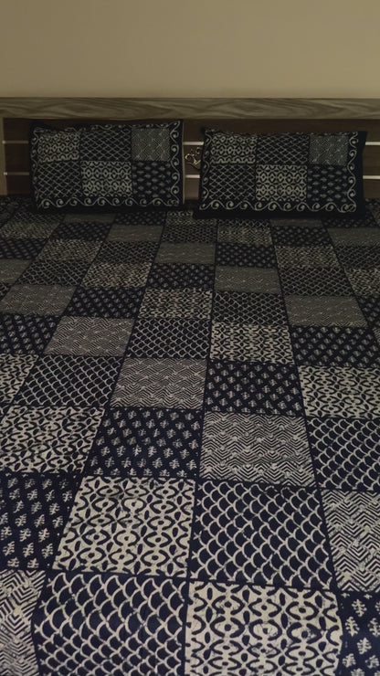 Square Cotton Indigo Bedsheet