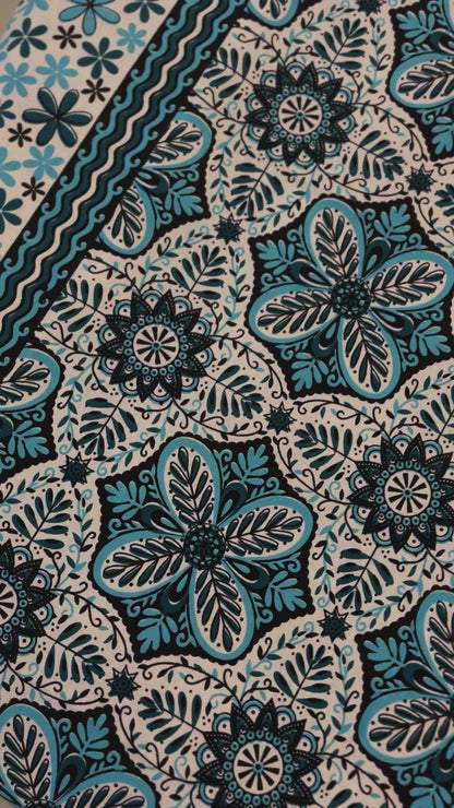 Blue Floral Double Bedsheet with 2 Pillow Cover