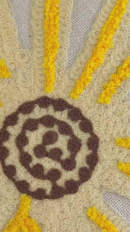 Yellow Flower Embroidery Decorative Cushion Cover – Premium Jute Throw Pillow Cover