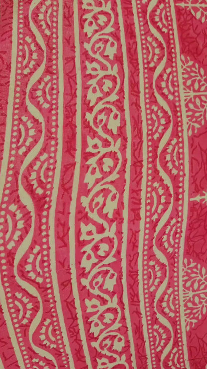 Pink Print Double Bedsheet with 2 Pillow Cover